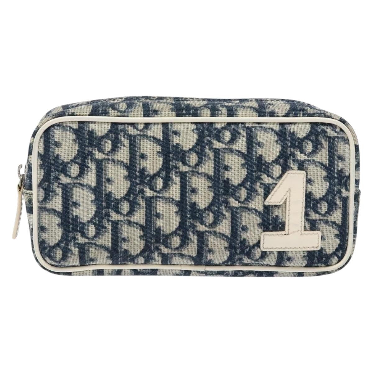 Christian Dior Trotter Pouch Diorissimo Canvas Navy Canvas Clutche Pouche Bag