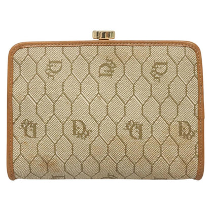 Christian Dior Honeycomb Zip Pouch Coated Canvas Beige Pvc Clutche & Pouche Bag ()