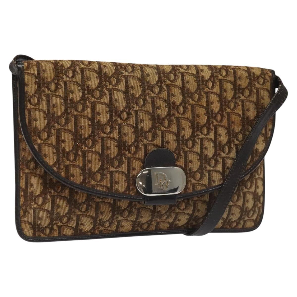 Christian Dior Trotter Shoulder Bag Canvas Brown Canvas Bag ()