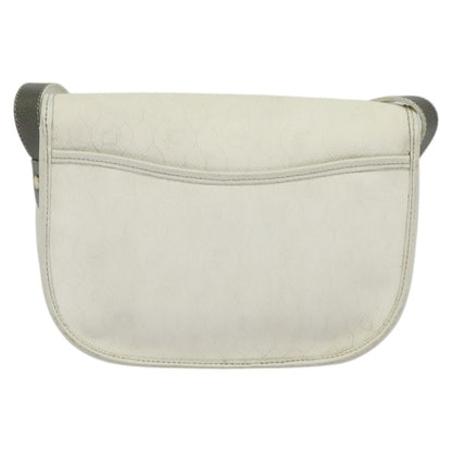 Christian Dior Honeycomb Flap Crossbody Bag Coated Canvas White Canvas Bag ()
