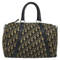 Christian Dior Trotter Boston Bag Diorissimo Canvas Navy Canvas Bag