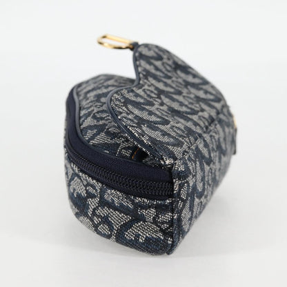 Christian Dior Saddle Zip Pouch Diorissimo Canvas Navy Canvas Bag