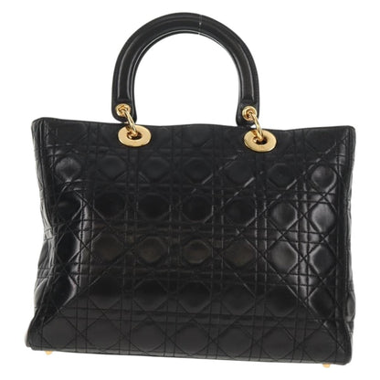 Christian Dior Lady Dior Bag Cannage Quilt Lambskin Black Leather Bag