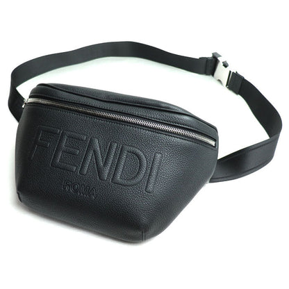 Fendi Shadow Diagonal Grained Leather Belt Bag