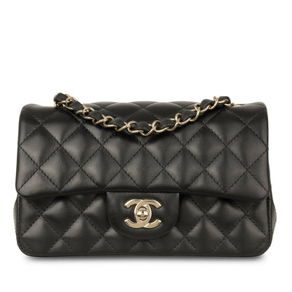 Chanel Classic Flap Lambskin Black Shoulder Bag Style 171