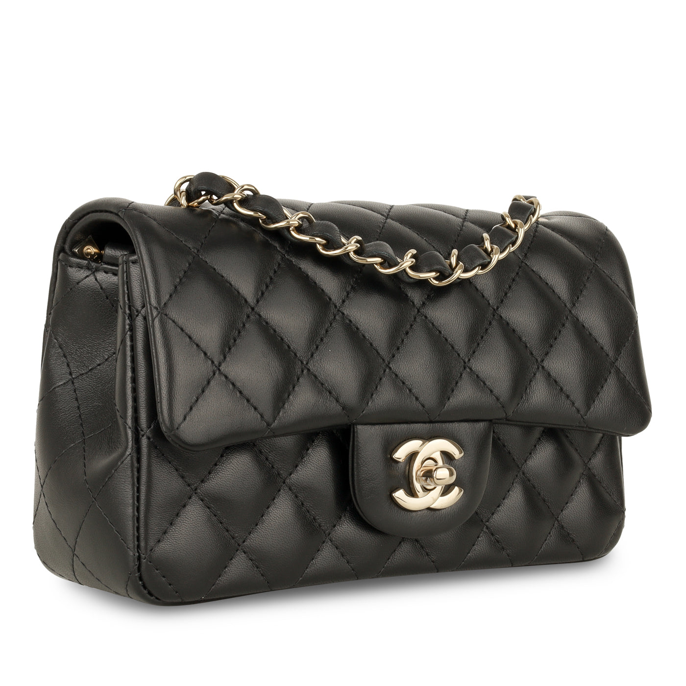 Chanel Classic Flap Lambskin Black Shoulder Bag Style 171