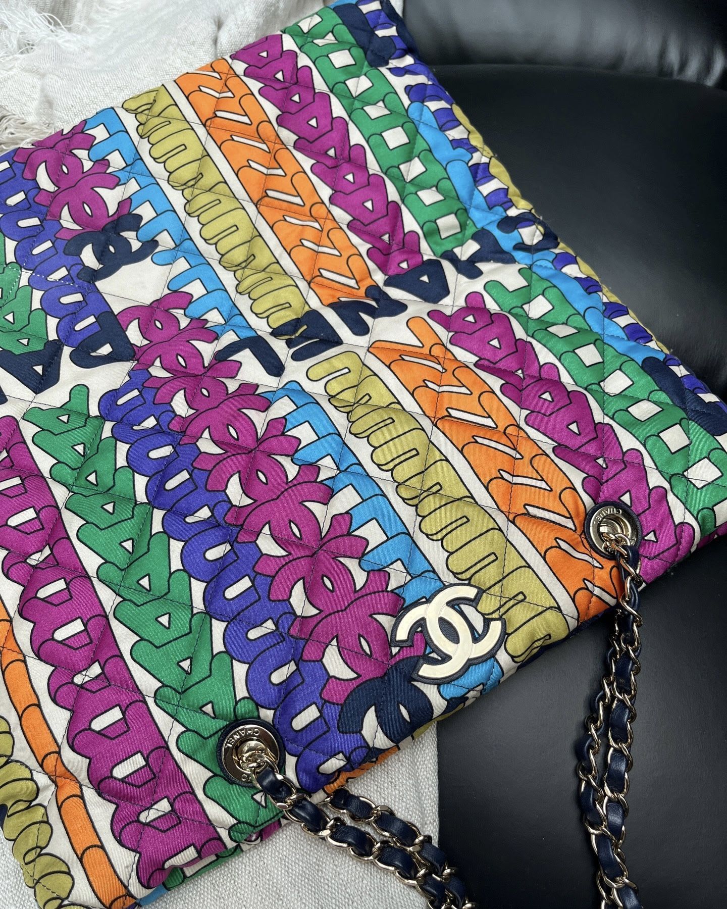 Chanel Rainbow Graffiti Tote Bag