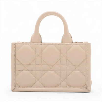 Christian Dior Beige Macrocannage Leather Mini Dior Book Tote Bag [Clearance Sale]