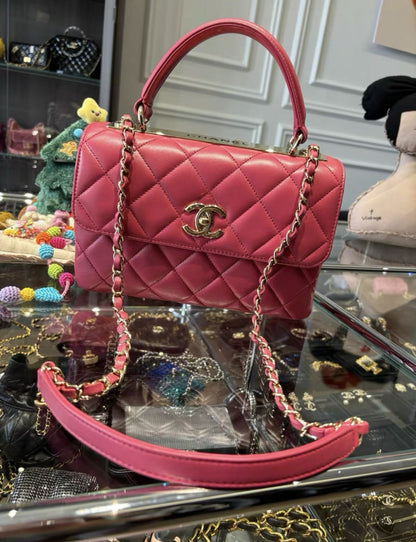 Chanel Pink Coco Handle Medium Size