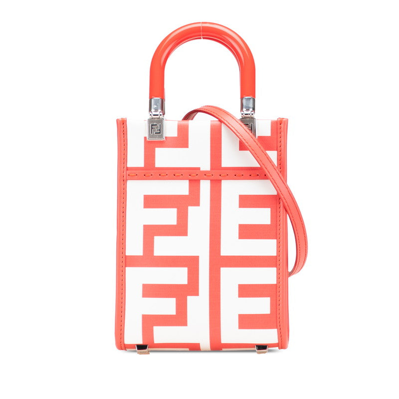 Fendi Sunshine Leather Red Tote Bag Style 10