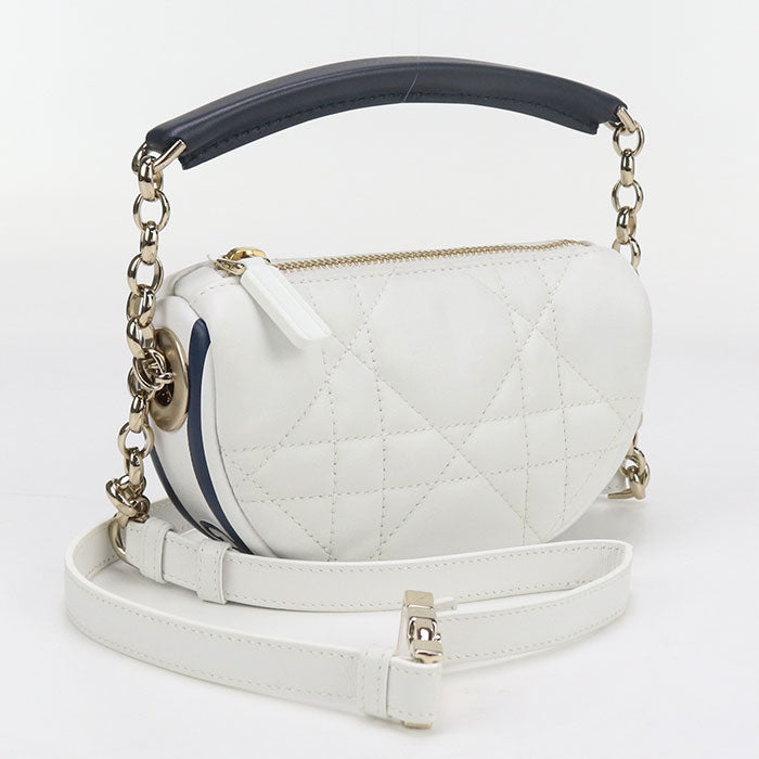Dior S7200ONOA Shoulder Bag Dior Vibe Micro Hobo 2way Quilted Chain Mini Bag lambskin white Women