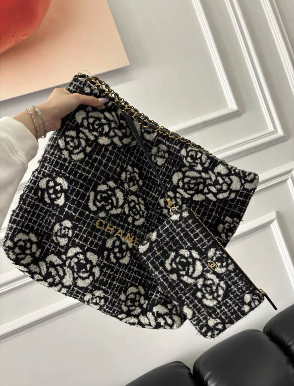 Chanel Chanel 22 Tweed Shoulder Bag