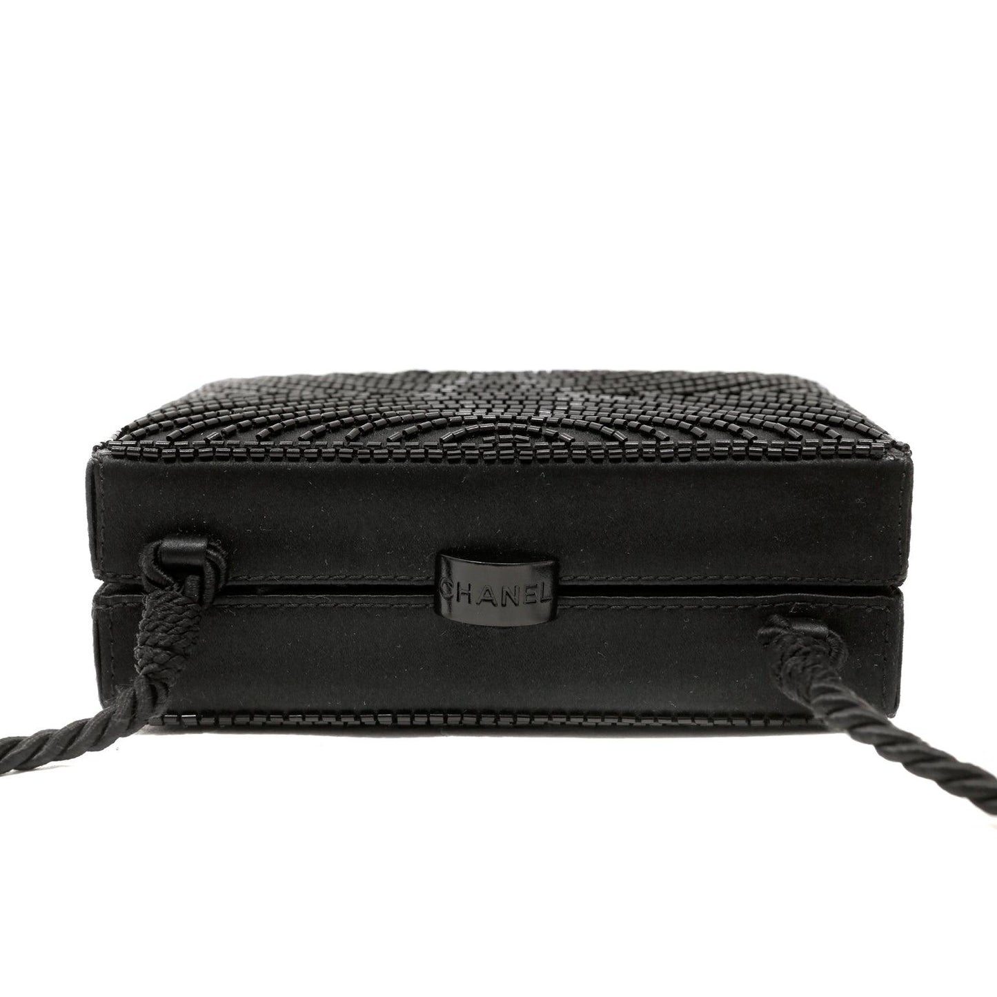 Chanel Black Beaded Mini Box Evening Bag