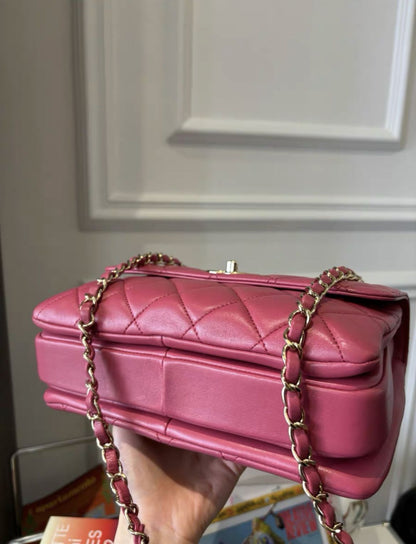 Chanel Pink Coco Handle Medium Size