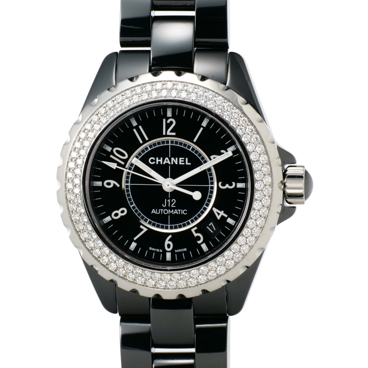 Chanel  Chanel J12 Men's Watch with Diamond Bezel in Ceramic and Stainless Steel  H1629 in Excellent condition