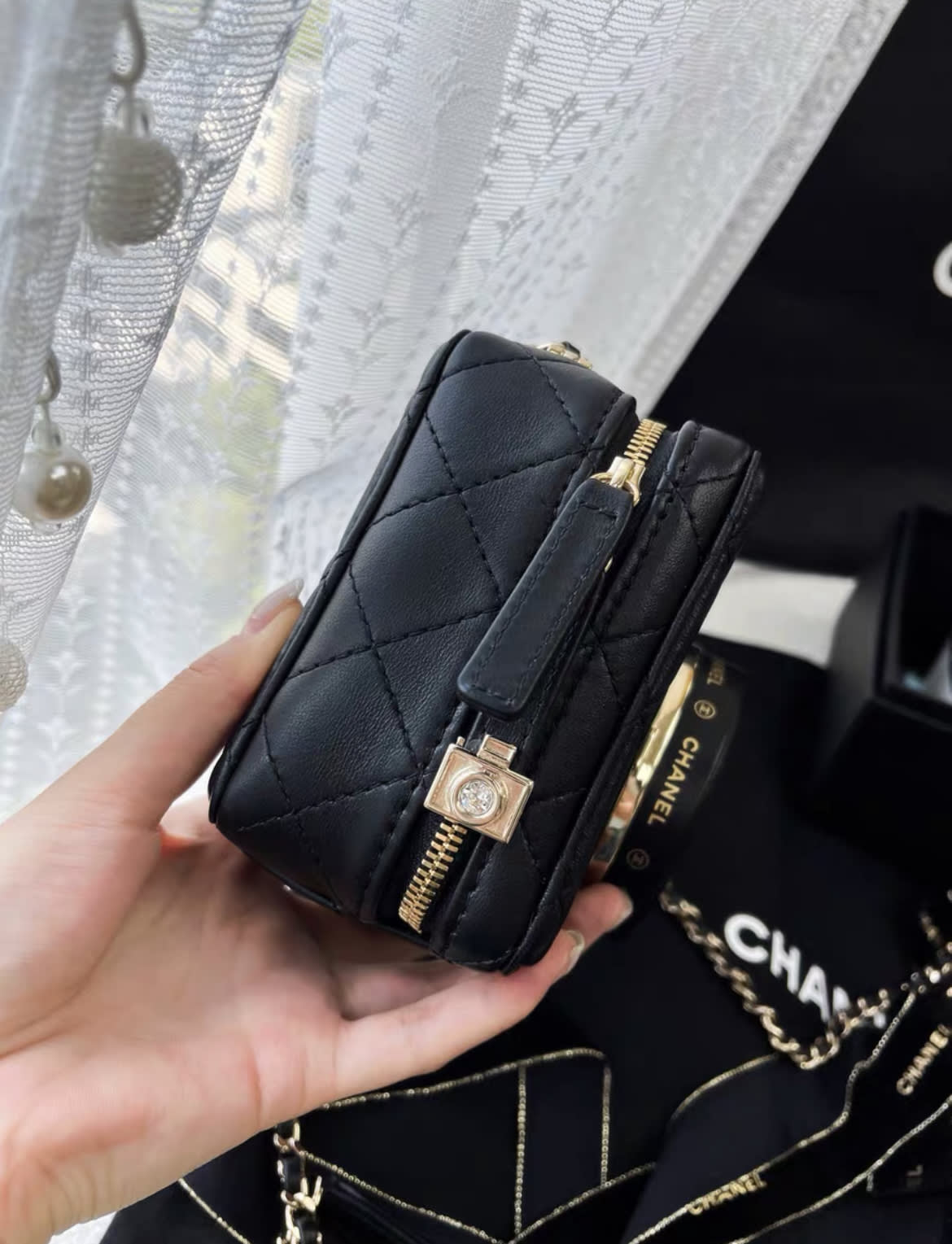 Chanel Camera Bag Lambskin Black Crossbody