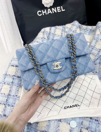 Chanel Classic Flap Blue Shoulder Bag