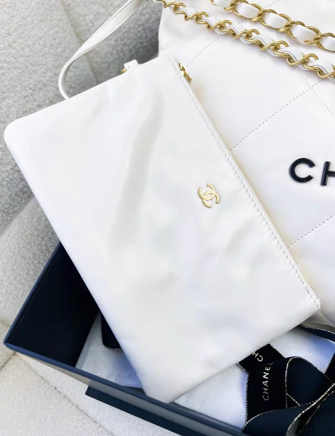 Chanel Chanel 22 Calfskin Black Shoulder Bag