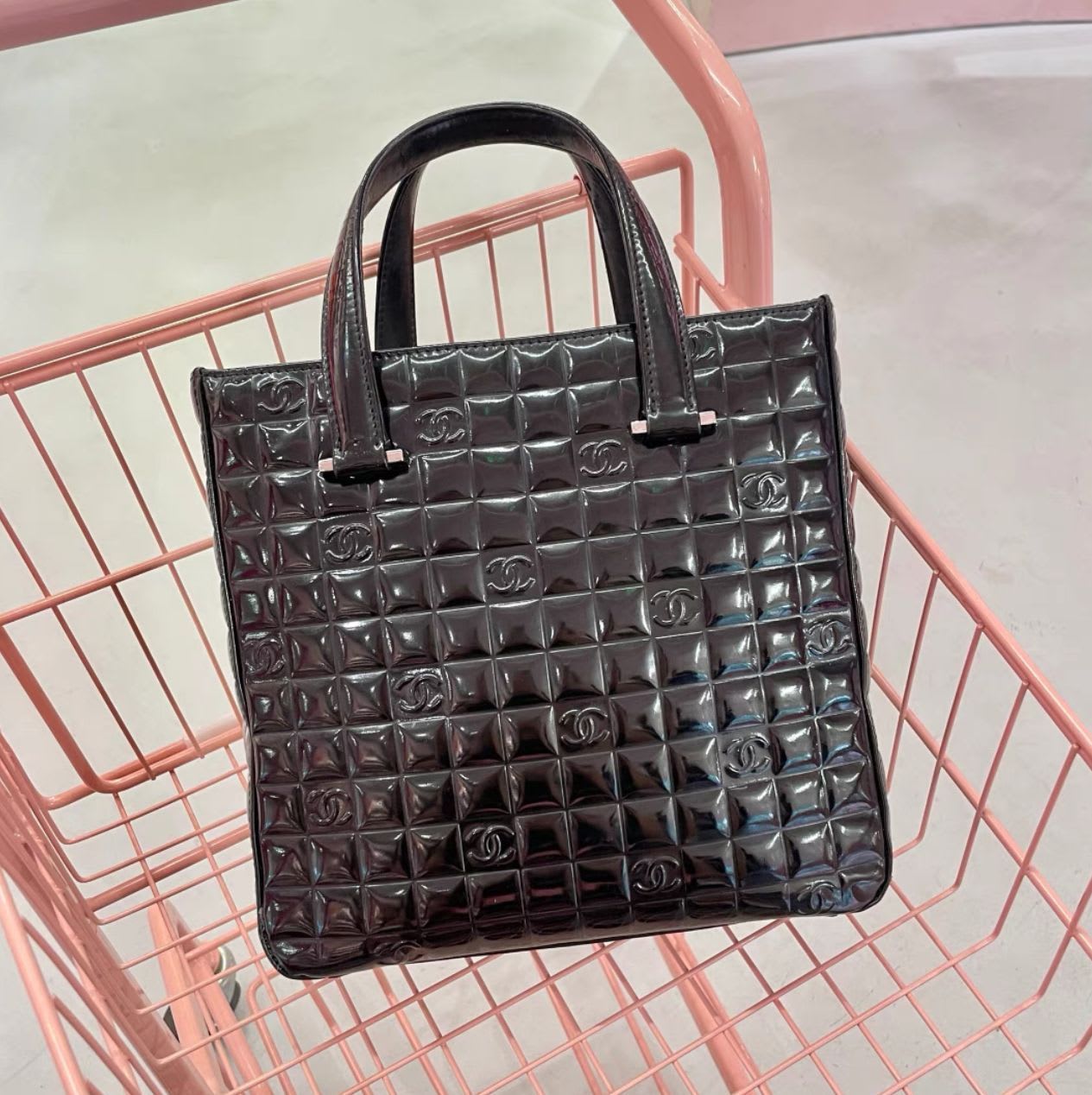 Chanel Patent Leather Black Tote Bag
