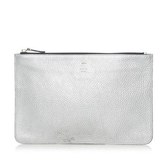 Fendi Luxury Leather Red Clutch Leather