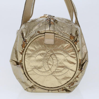 Chanel Boston Bag Patent leather Gold Tone CC yb278
