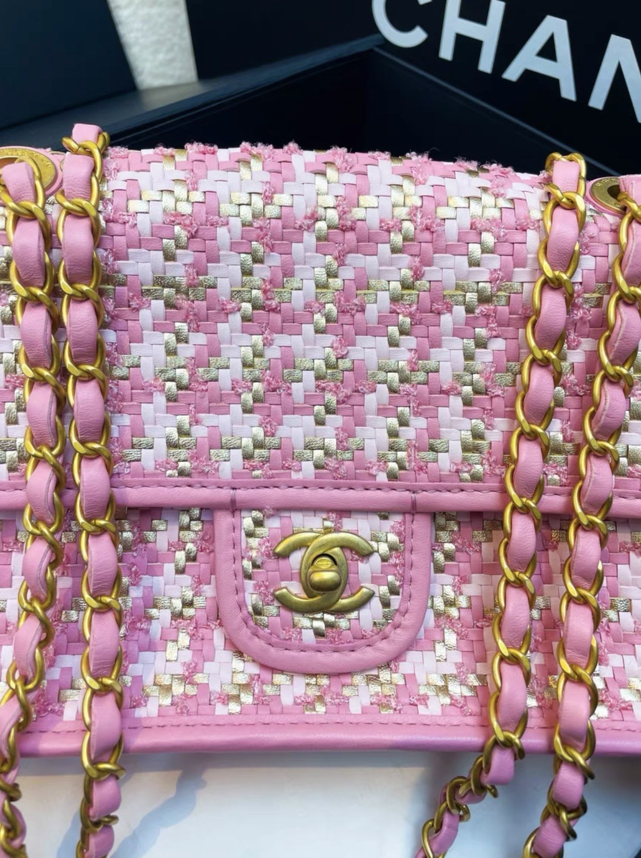 Chanel Luxury Leather Pink Handbag Pink