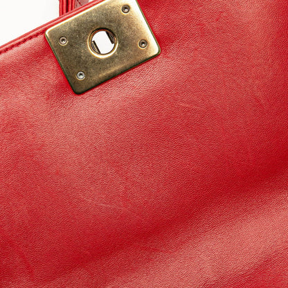 Chanel Boy Chanel Matelasse Velour Leather Shoulder Bag