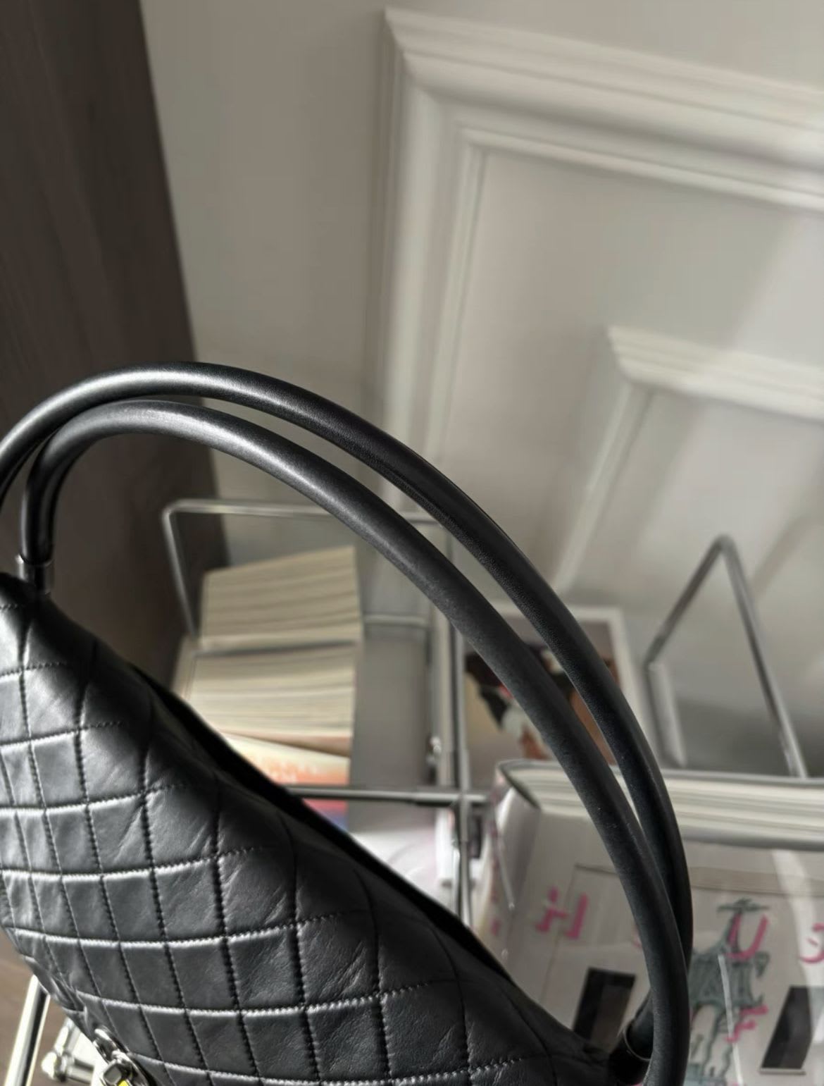 Chanel Black Quilted Lambskin Medium Hula Hoop Bag Silver Hardware 2013