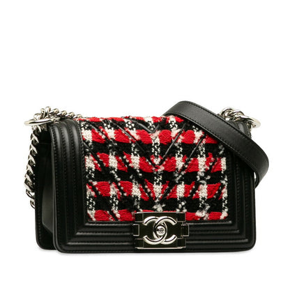 Chanel Boy Chanel Tweed Leather Shoulder Bag