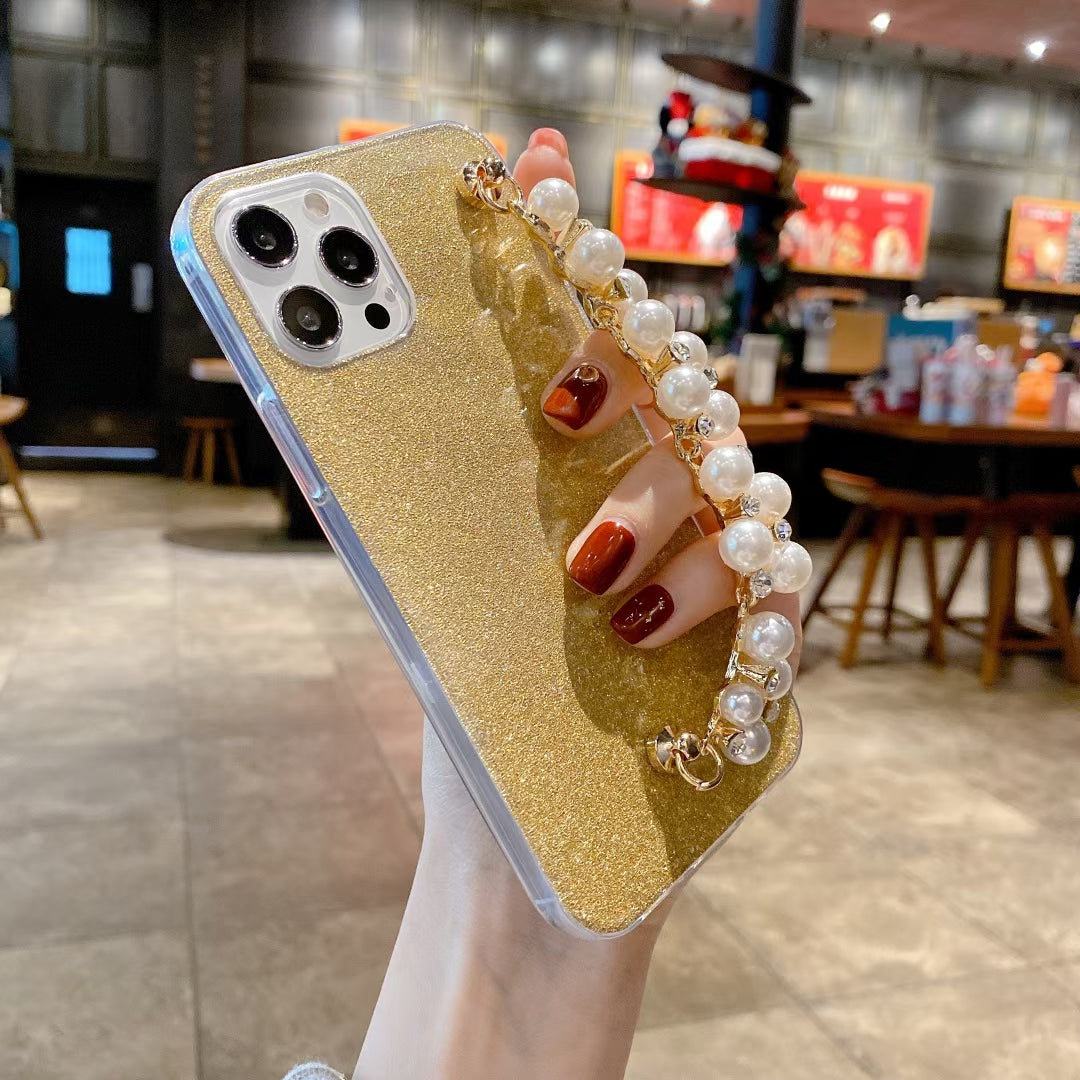 Glitter pearl bracelet phone case for iphone