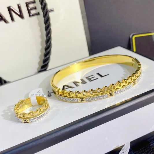 Diamond inlaid women's color fast bracelet bracelet