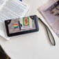 Embroidered lanyard leather phone case