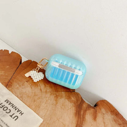 Colorful  Pearl love pendant Airpods case