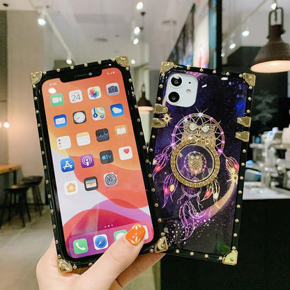 Owl square bracket phone case for huawei
