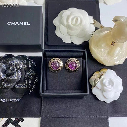 Purple Gemstone Earrings