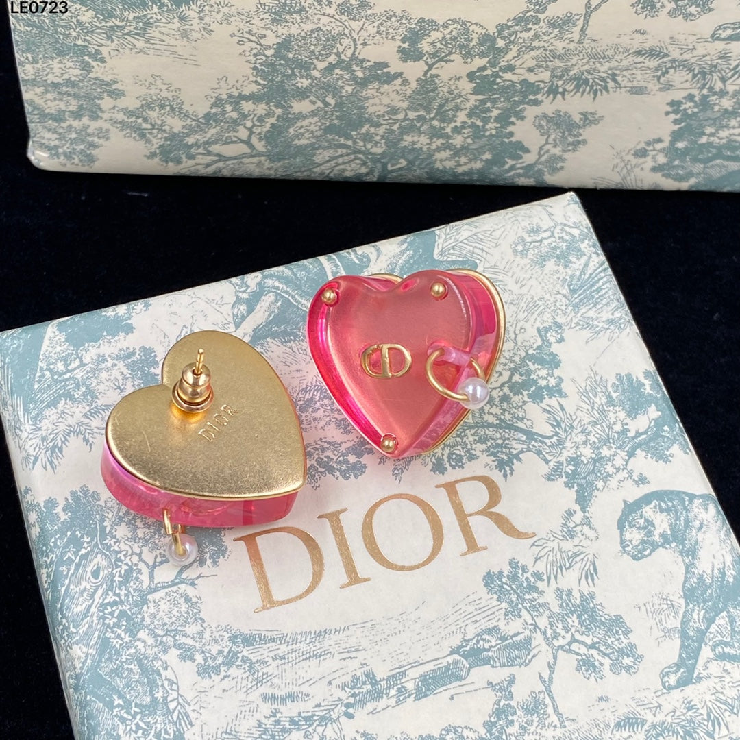 Pink Heart Earrings