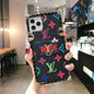 Leather stitching lanyard phone case for iPhone