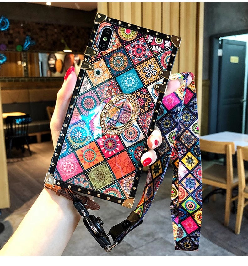 Retro Blu-ray bracket lanyard phone case