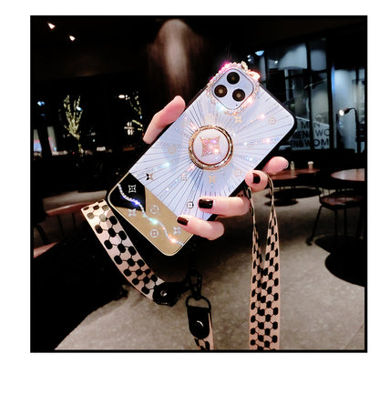 Diamond makeup mirror phone case for iphone