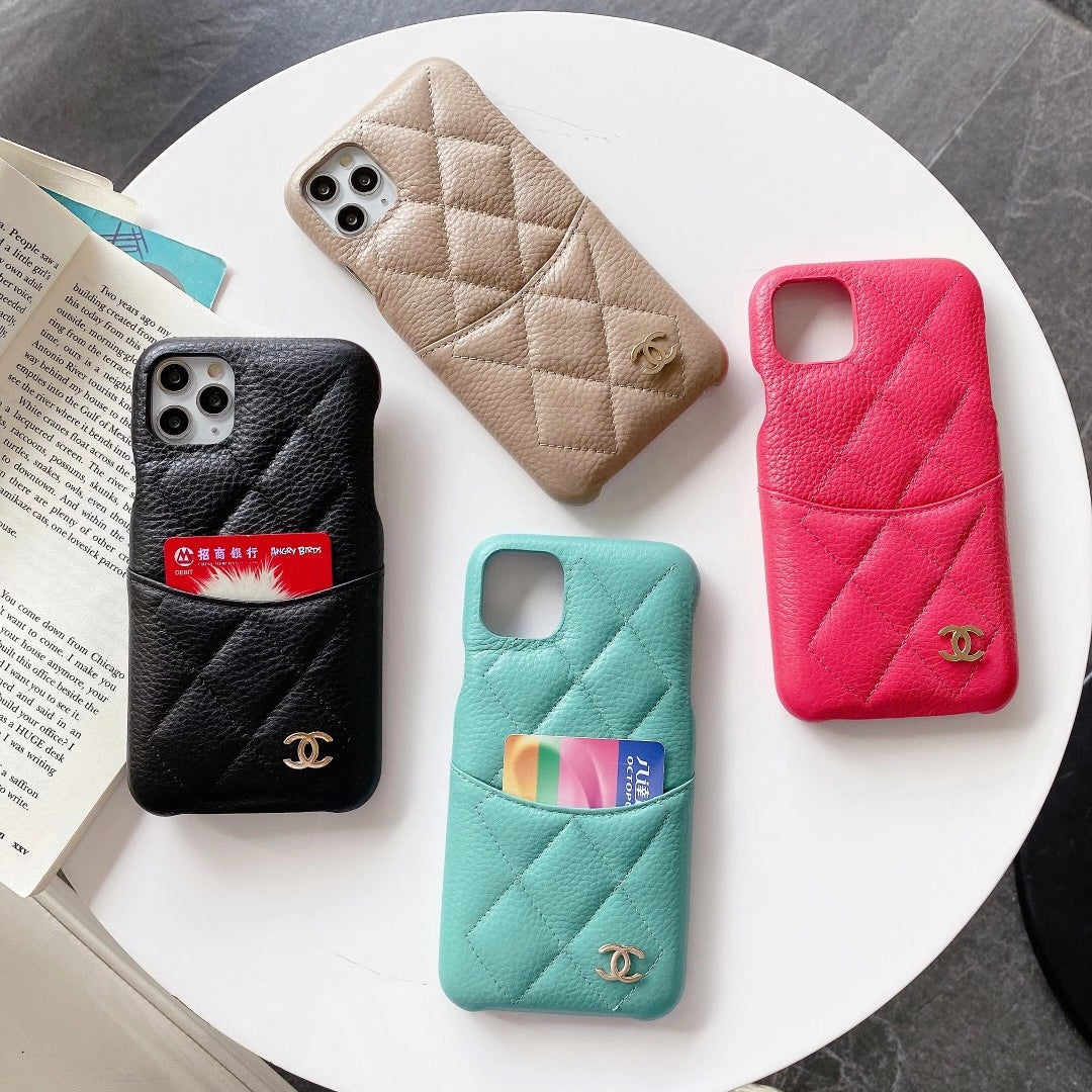 Luxury leather card pocket phone case