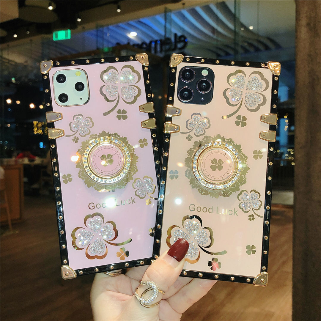 Rhinestone Bracket Square Phone Case