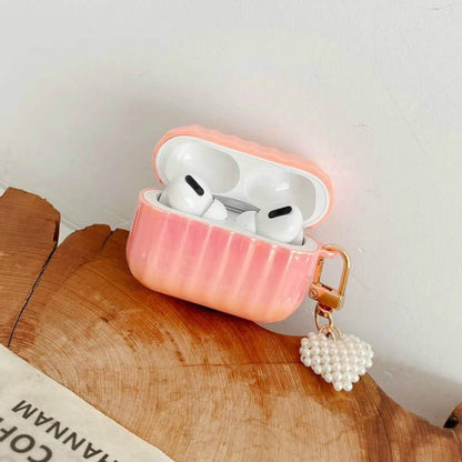 Colorful  Pearl love pendant Airpods case