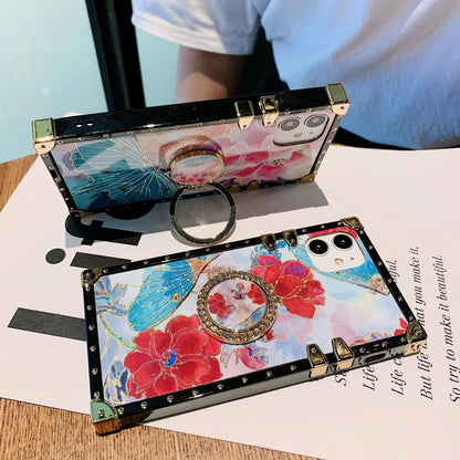 Fashion flowers square phone case for iphone