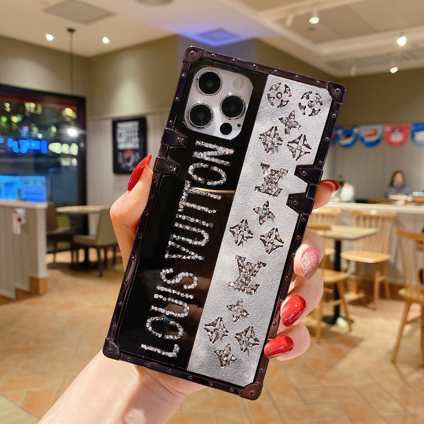 Colorful sparkling diamond mirror phone case for iphone