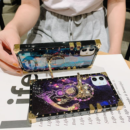 Owl square bracket phone case for huawei