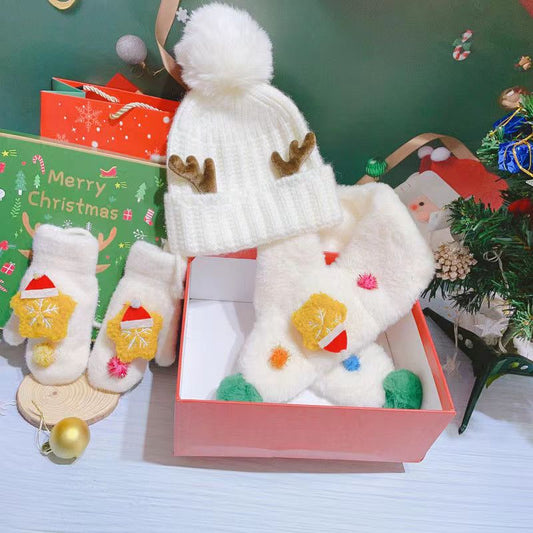 New 3-piece set of children's Christmas scarves