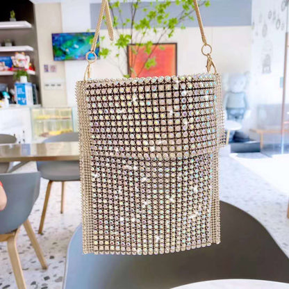 New Casual High-end Rhinestone Chain Shoulder Bag - LVCASE