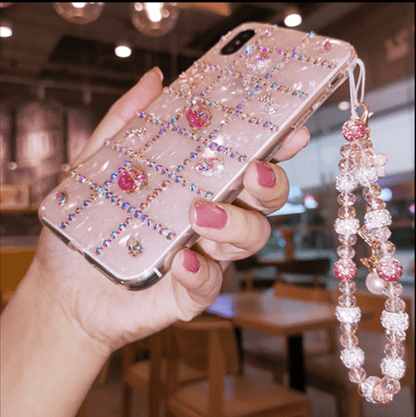 Rhinestones Shell Pattern Bracelet Phone Case