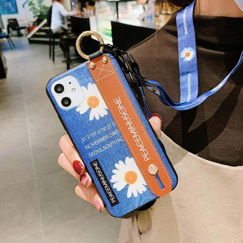Small Daisy  Denim Wristband Phone Case - LVCASE
