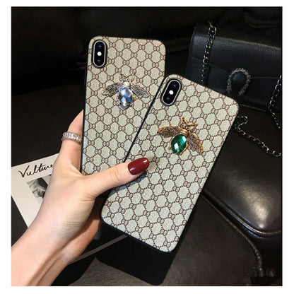 Rhinestone bee lanyard phone case for Samsung